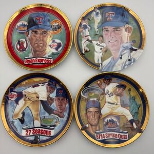Vintage Set Nolan Ryan 6.5" Plate The Hamilton Collection Porcelain MLB Baseball
